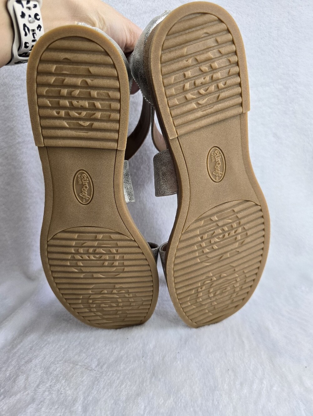 Eurosoft Maxi Wedge Sandals I Silver Womens Size 11 New W/O Tags - Picture 9 of 9